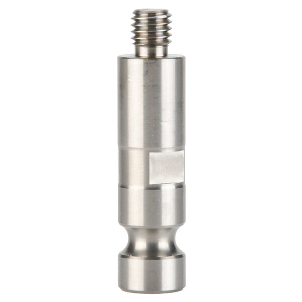A silver metal cylinder with a threaded screw.
