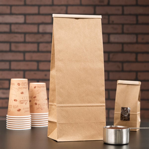 Download 5 lb. Brown Kraft Customizable Paper Coffee Bag with ...