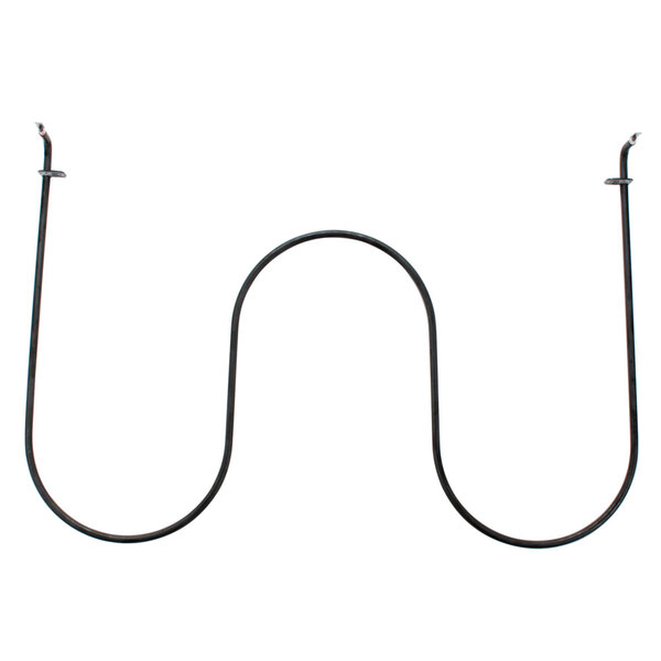 A black wire with a curved shape.