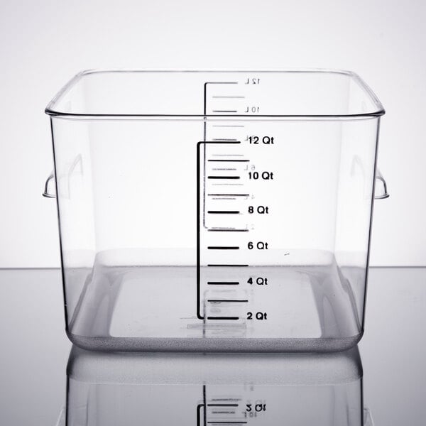 Rubbermaid Fg631200clr 12 Qt Clear Square Food Storage Container With Liter And Gradations