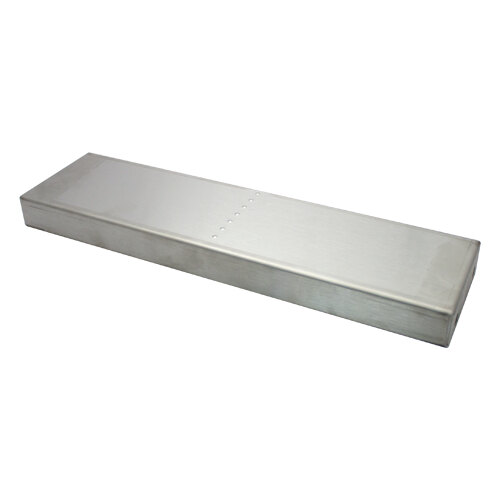 A rectangular stainless steel base with small holes for Nemco Easy Cheese Blocker.