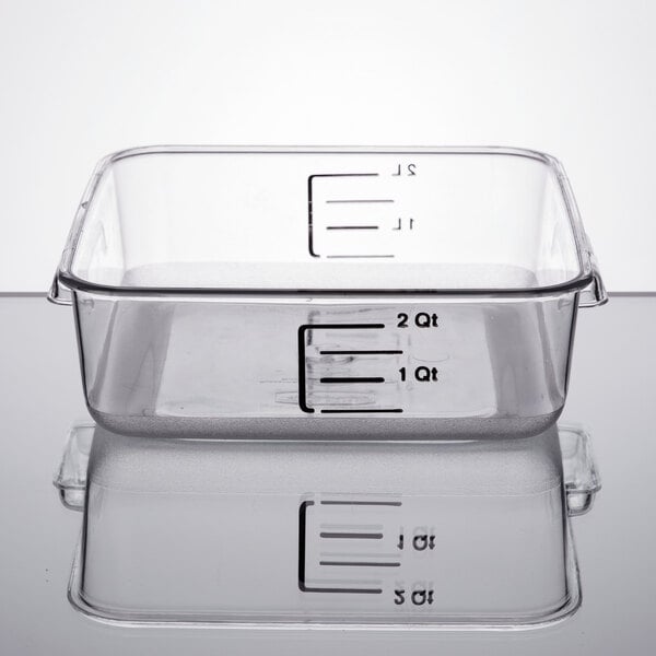 Rubbermaid Fg630200clr 2 QT Clear Square Food Storage Container for sale online 