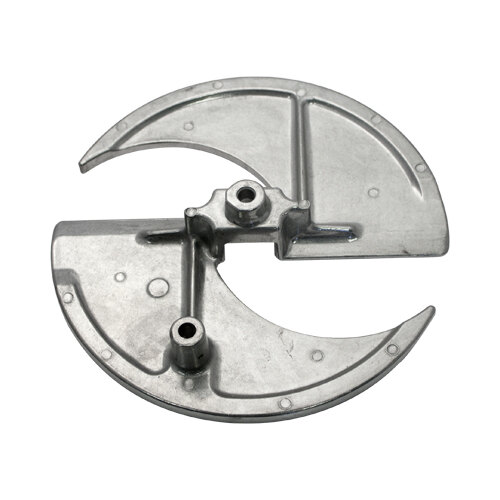 A metal Nemco Easy Slicer plate with holes.