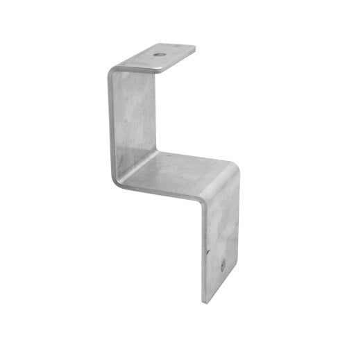 A metal bracket with a hook on the end for a Nemco Table Stop on a white background.