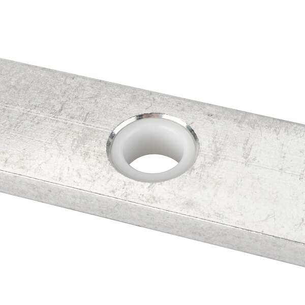 A stainless steel Nemco cross bar assembly plate with a hole in it.