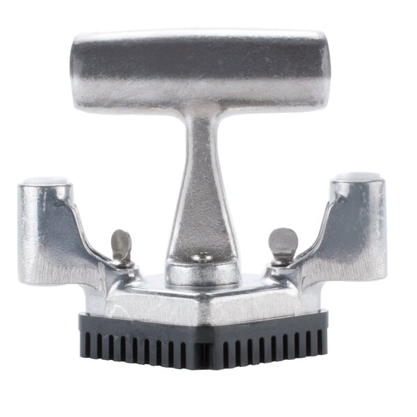 A close-up of a metal Nemco Easy Chopper pusher assembly with a stamp on it.