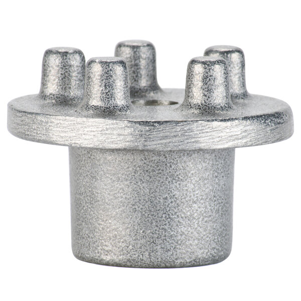 A silver metal Nemco plunger assembly with four holes.