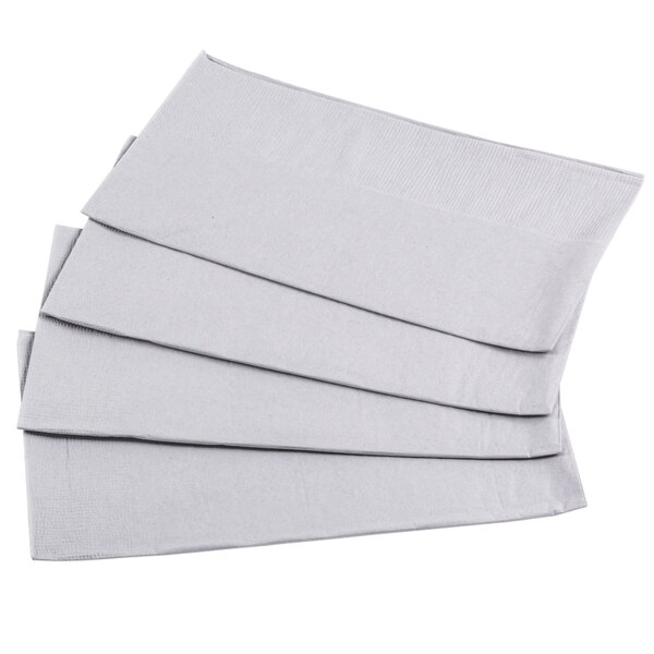 Silver / Gray Paper Dinner Napkin, Choice 2-Ply Customizable, 15