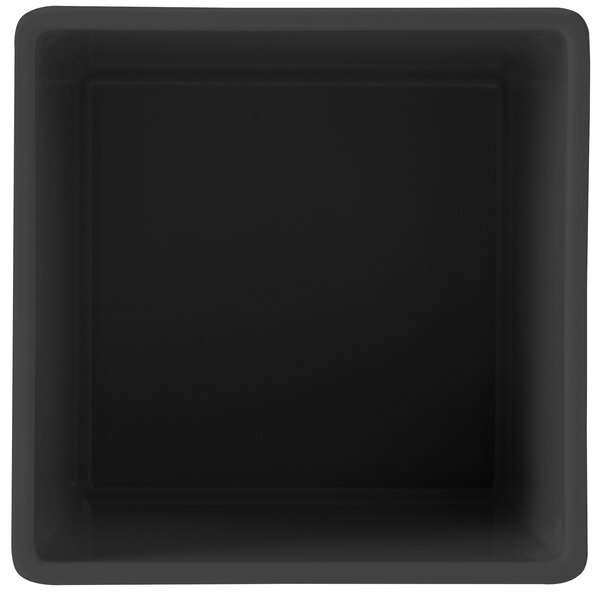 A black square Cal-Mil melamine box with a lid.