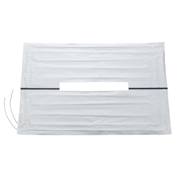 A white rectangular object with black rods.