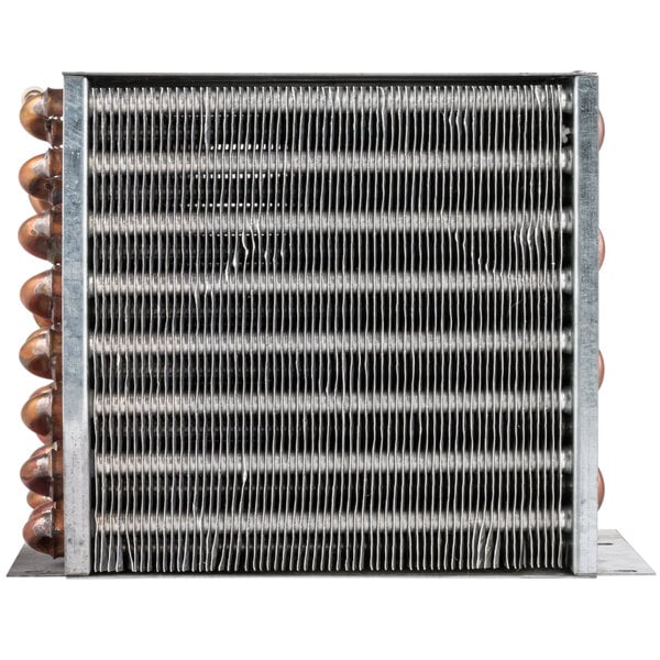 An Avantco condenser coil with a copper heat exchanger.