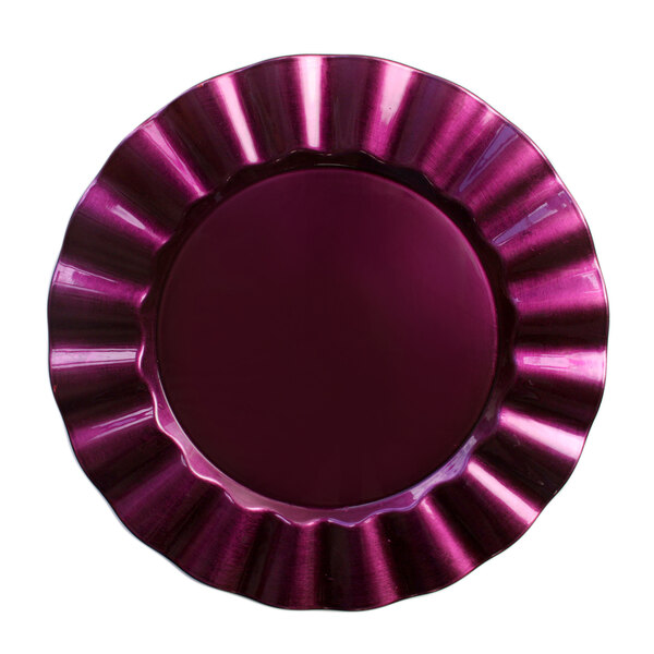 The Jay Companies 1183060 13" Round Purple Ruffled Rim Polypropylene