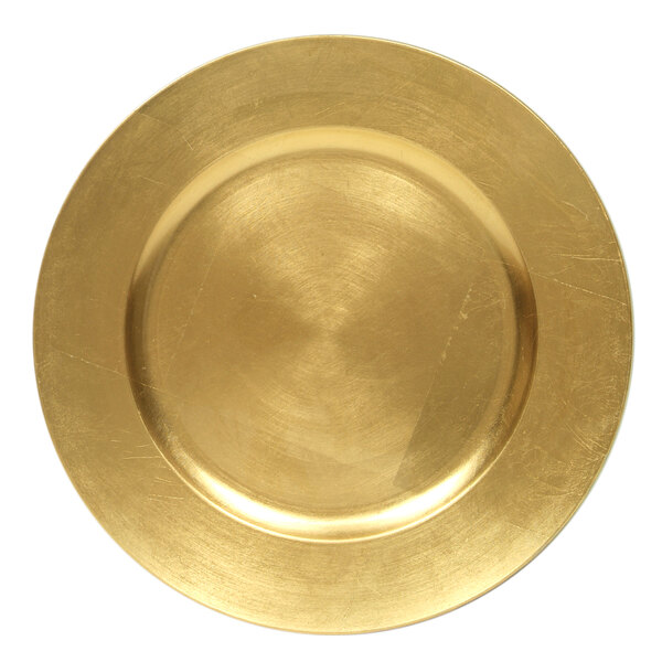 The Jay Companies 1421917AP-F 13" Round Gold Polypropylene Charger Plate