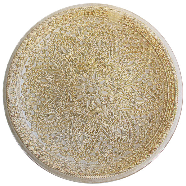 The Jay Companies Round Divine Gold Glass Charger Plate