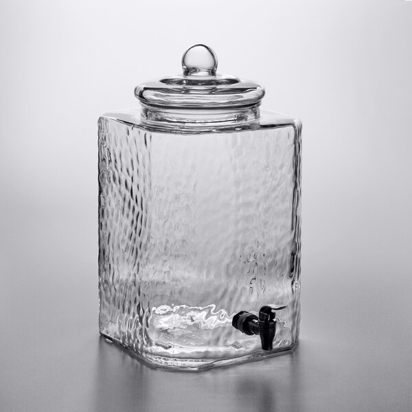 glass beverage dispenser with stainless steel spigot