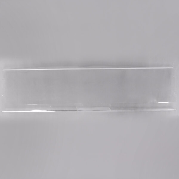 A clear plastic panel with a white background.