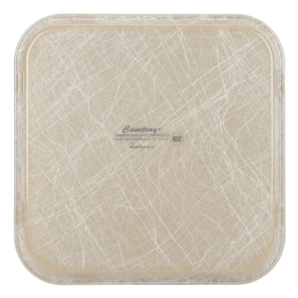 A square tan fiberglass tray with a white surface.