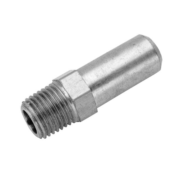 A stainless steel All Points burner orifice with 1/4" MPT threading.