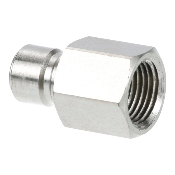 A stainless steel AllPoints 1/2" FPT threaded male connector.