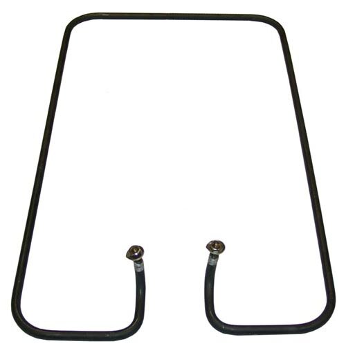 A black wire with screws attached to a metal heater.