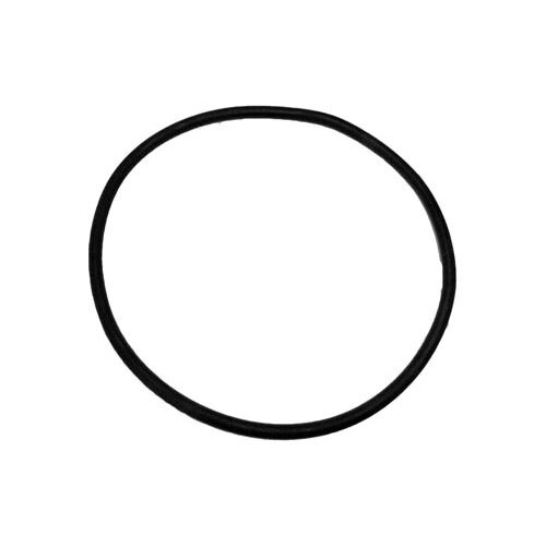 A black rubber hand hole gasket with a black circle.