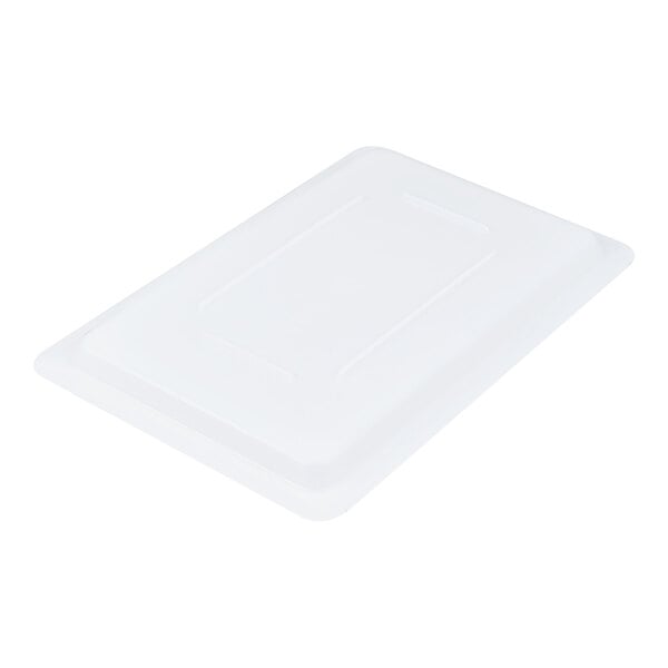 A white rectangular Carlisle food storage lid.