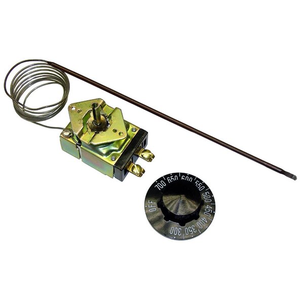 An All Points KNXP thermostat with a metal capillary and wire.