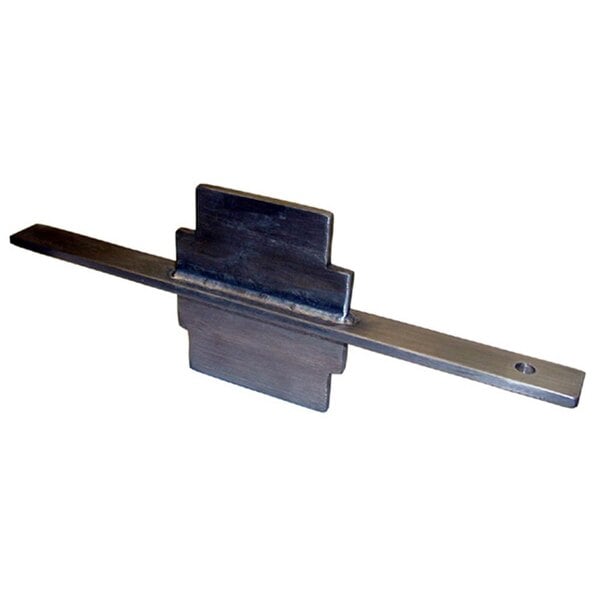 A metal piece with a square shape on it.