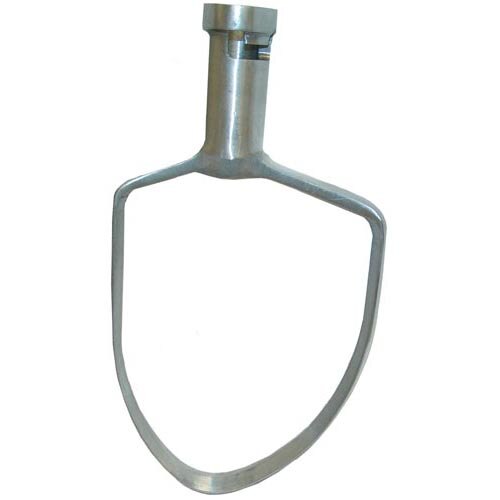 A metal pastry knife with a handle.
