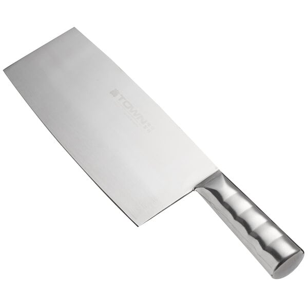 Town 47312 8 Medium Blade One-Piece Stainless Steel Cleaver