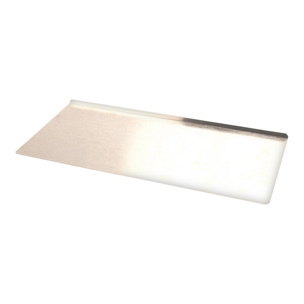 A white rectangular metal crumb tray for a toaster.