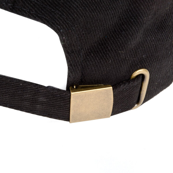 A black Chef Revival baseball cap with a gold buckle.