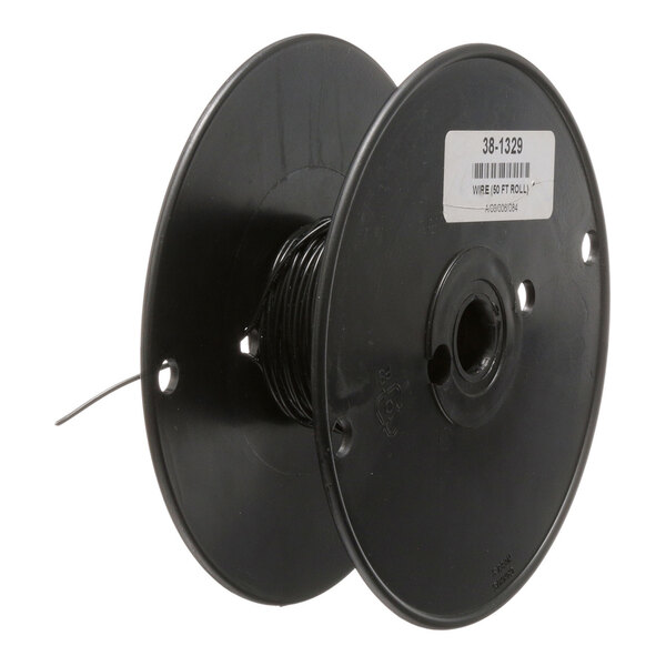 A spool of black high temperature stranded PTFE wire, 18 gauge, 50 feet in length.