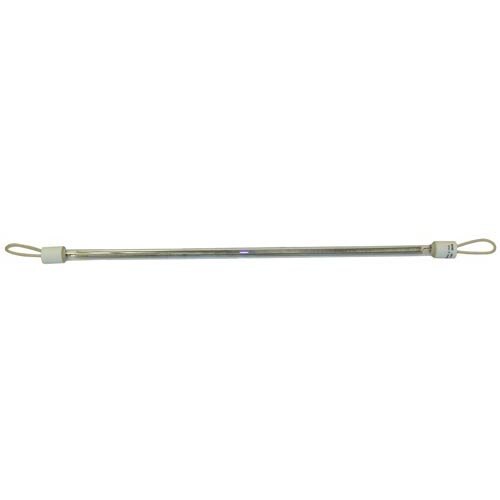 A metal rod with two white straps.