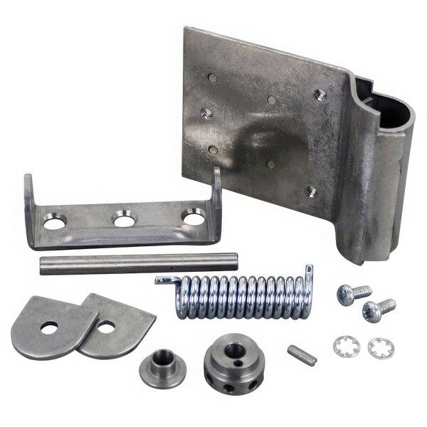 An AllPoints door hinge assembly with metal parts and screws.