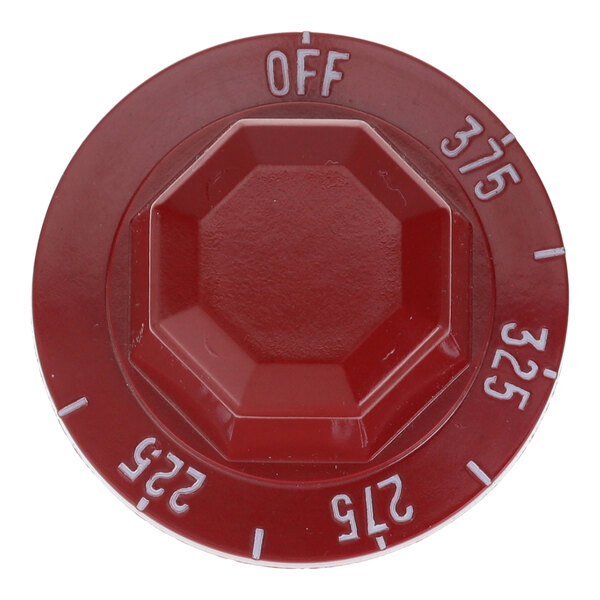 A red plastic AllPoints fryer thermostat knob with numbers on it.