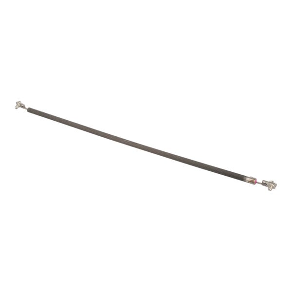A long thin metal rod with a black wire at one end.