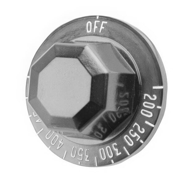 A black plastic AllPoints oven/range knob with white text.