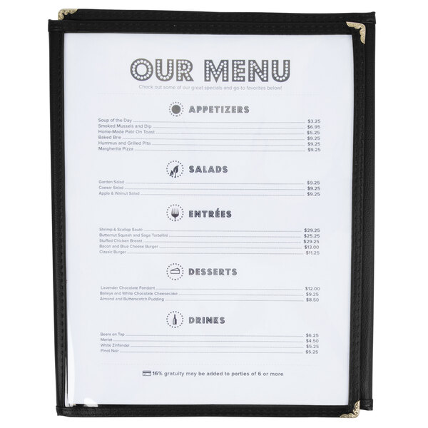 4 View BAR CAFE Restaurant Spa Salon Double Fold Menu Cover 5.5" x 8.5" 2 page 