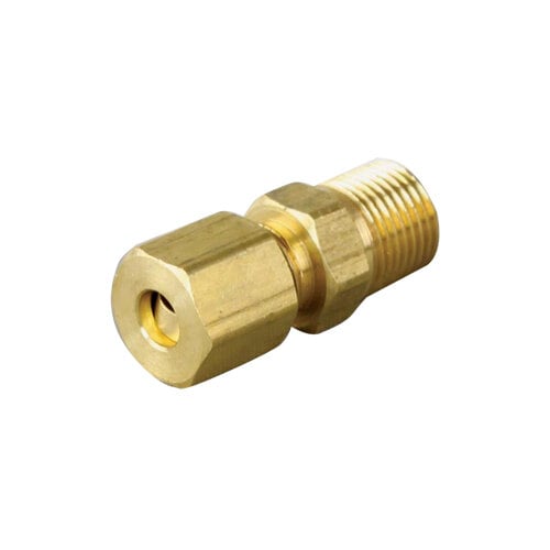 A brass All Points male connector with 1/8" MPT.