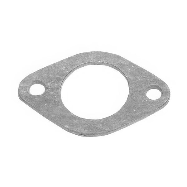 A grey metal AllPoints burner gasket with a white circle and holes.