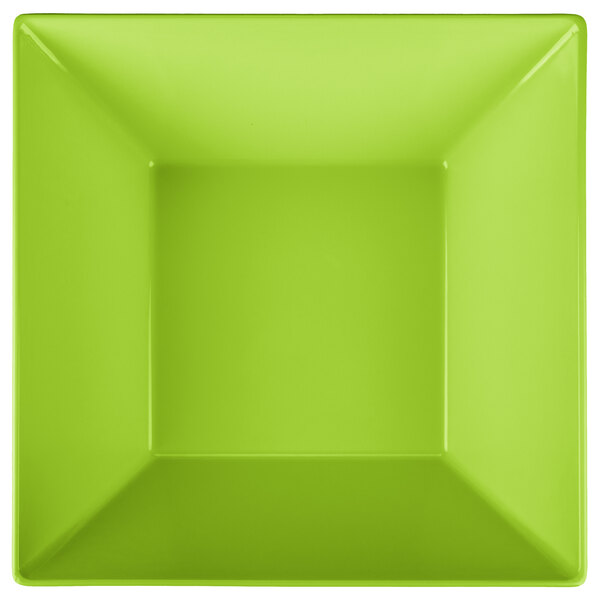 A green square bowl with a black border.