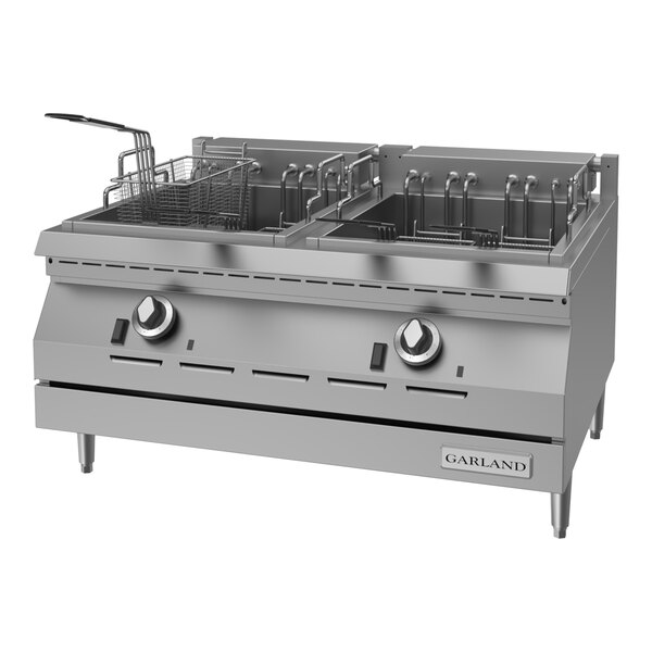 Garland ED-30SFT Designer Series 34 lb. Dual Tank Electric Countertop Super Deep Fryer - 240V, 3 Phase, 16 kW