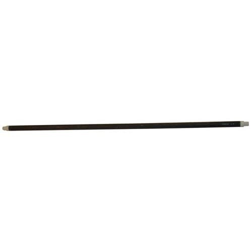 A long black Calrod warmer element with white tips.