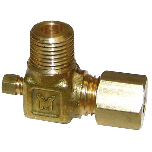 A brass All Points pilot adjustment valve with a threaded nozzle.