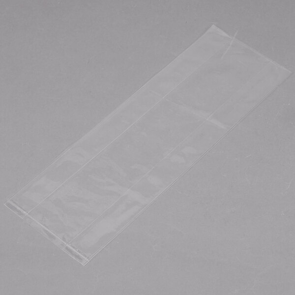 A clear plastic LK Packaging food bag on a white surface.