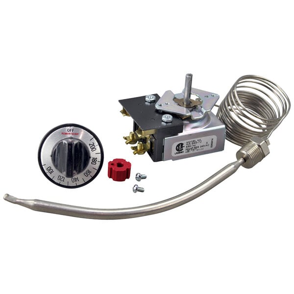 A thermostat with a dial and a 72" capillary.