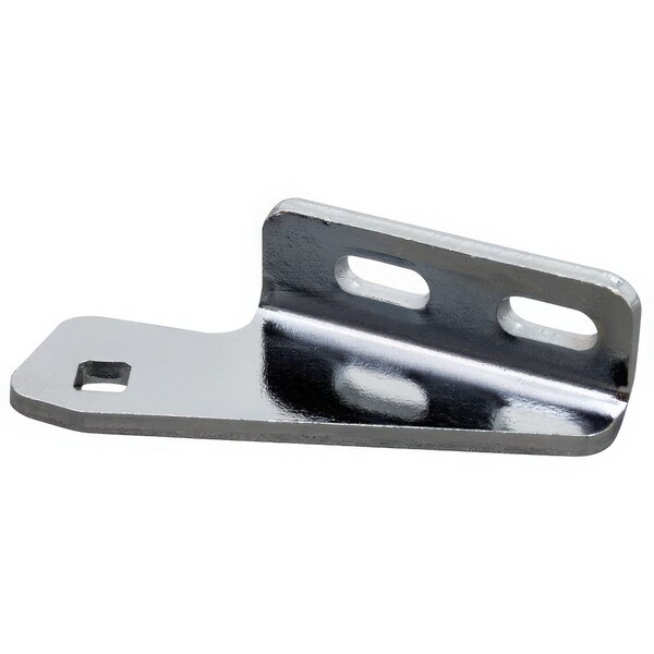 A close-up of an AllPoints metal hinge bracket with holes.