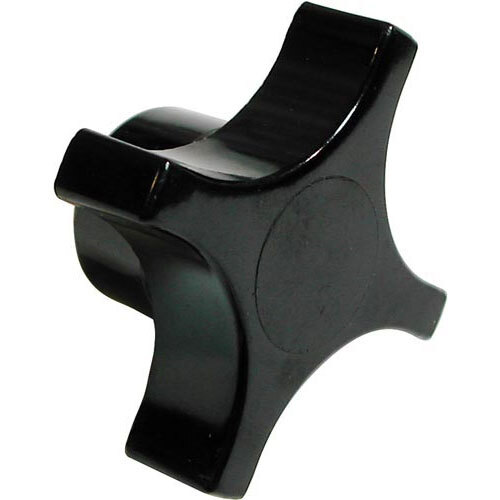A black plastic knob with a cross.