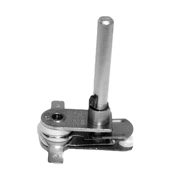 A metal rod with a nut on it.